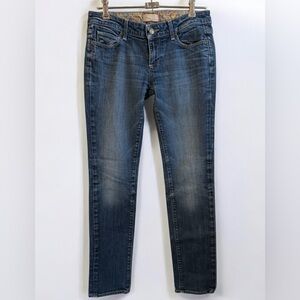 PAIGE Jimmy Jimmy Skinny Boyfriend Jeans with Floral Waistband - Size 26